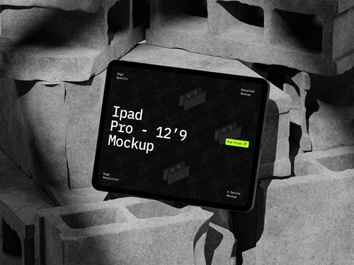 Download free iPad Mockup Brick Industrial