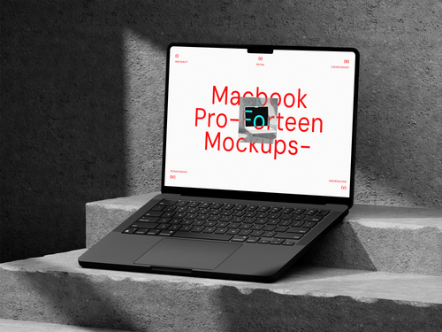 Download MacBook Concrete Mockup