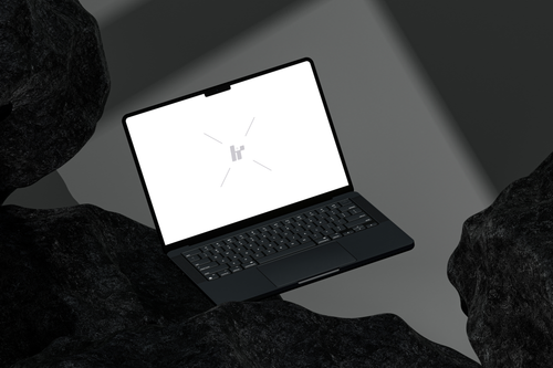 Free download Coral Rock MacBook mockup